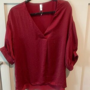 NWOT GLAM Boutique Maroon Top
